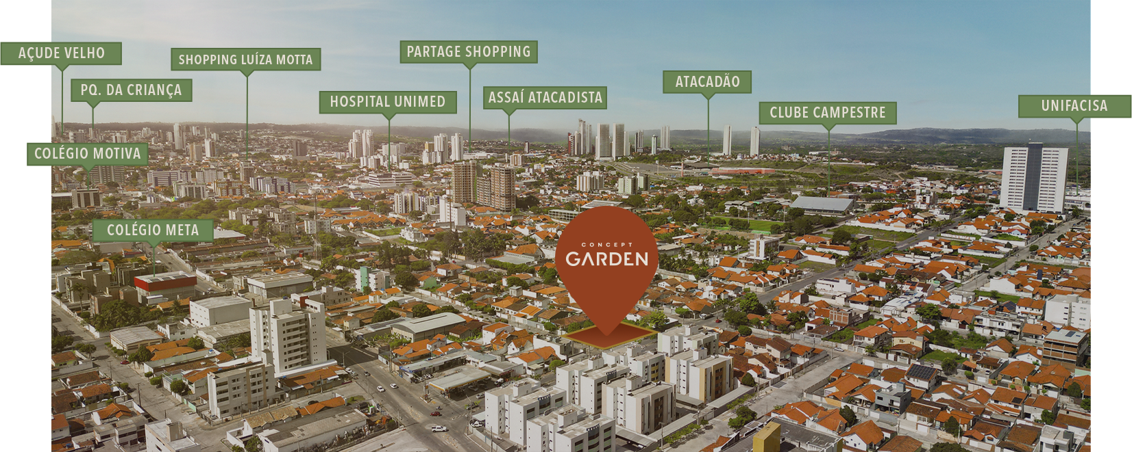 Mapa do bairro Católé com pontos de referência
